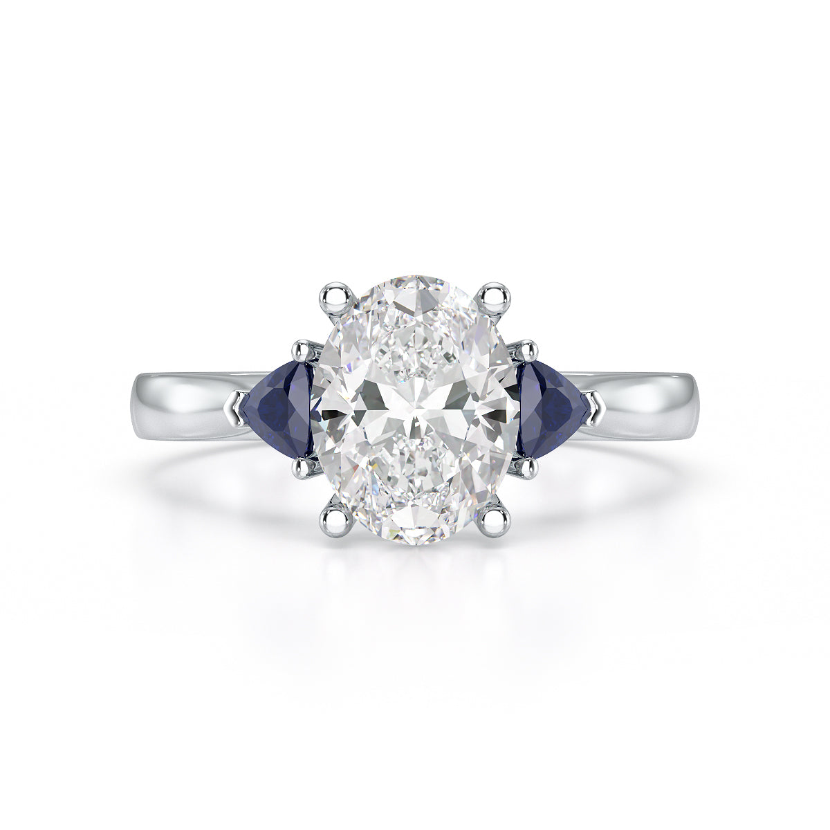 Diamond ring with blue sapphire side stones store