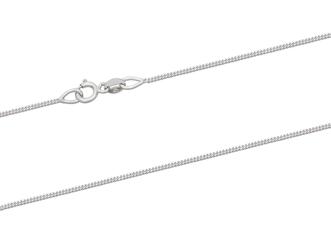 18ct White Gold Diamond Cut Curb Chain (0.9mm)