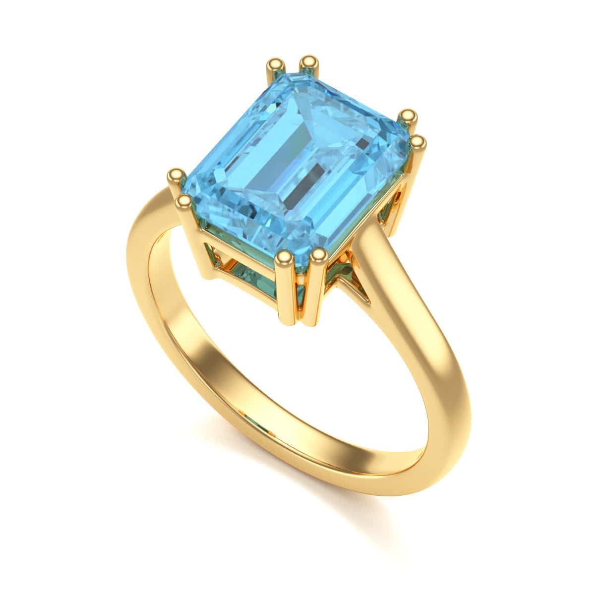 Emerald Cut Blue Topaz Solitaire Dress Ring Manna Jewellers Ltd